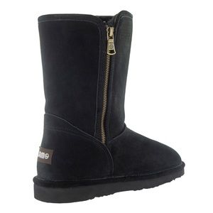 LAMO BLACK SUEDE BOOTS LINED WITH FUR